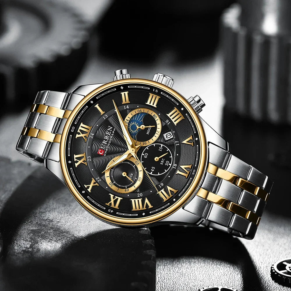 Men’s Chronograph Wristwatch with Auto Date LUXLIFE BRANDS