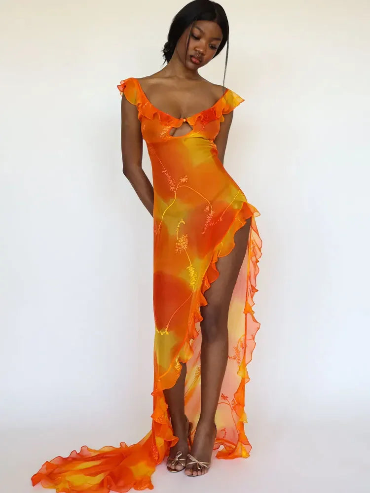 Jojo High Slit Maxi Dress LUXLIFE BRANDS