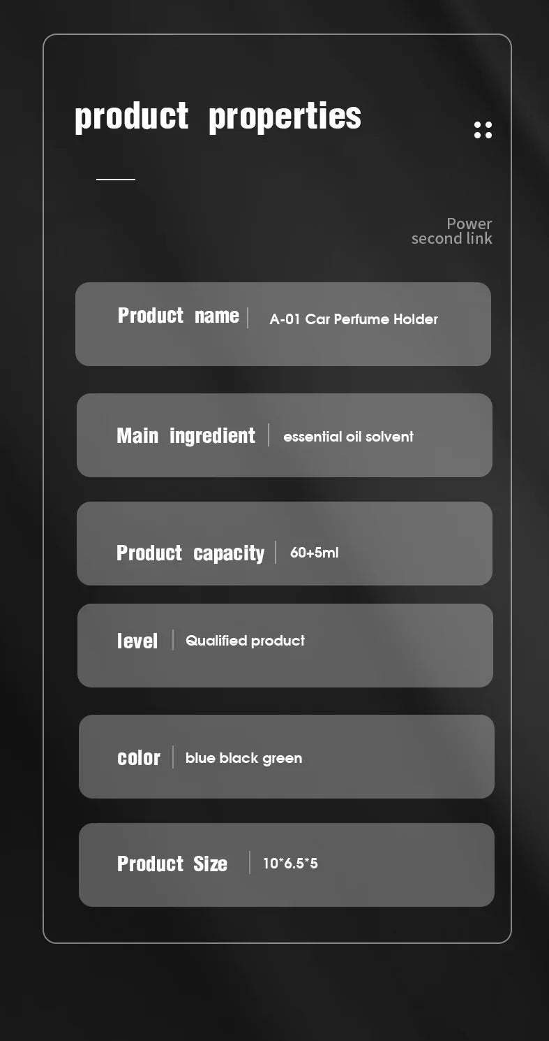 Car Fragrance Luxury Fragrance Can Automatically and Continuously Emit Fragrance Used in Auto and Homes Office Air Freshener