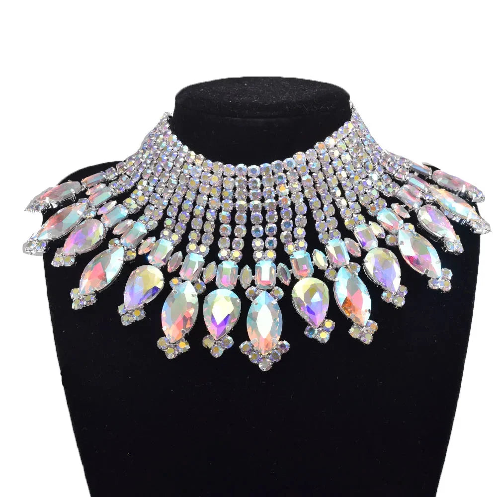 Radiating Statement Rhinestone Crystal Necklace