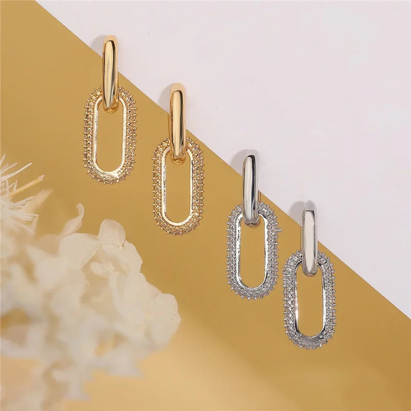 Lux Double Loop Drop Earrings LUXLIFE BRANDS