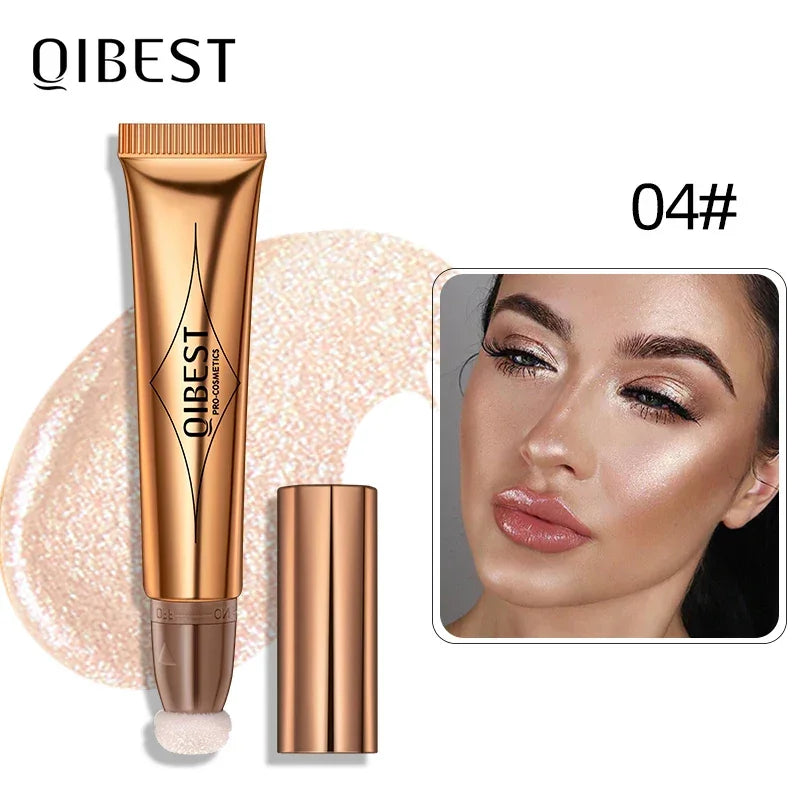 QIBEST Cream Bronzer Contour Blusher Beauty Wand Highlighter Blush With Cushion Liquid Face Bronzer Wand Stick Applicator Makeup Luxlife Brands