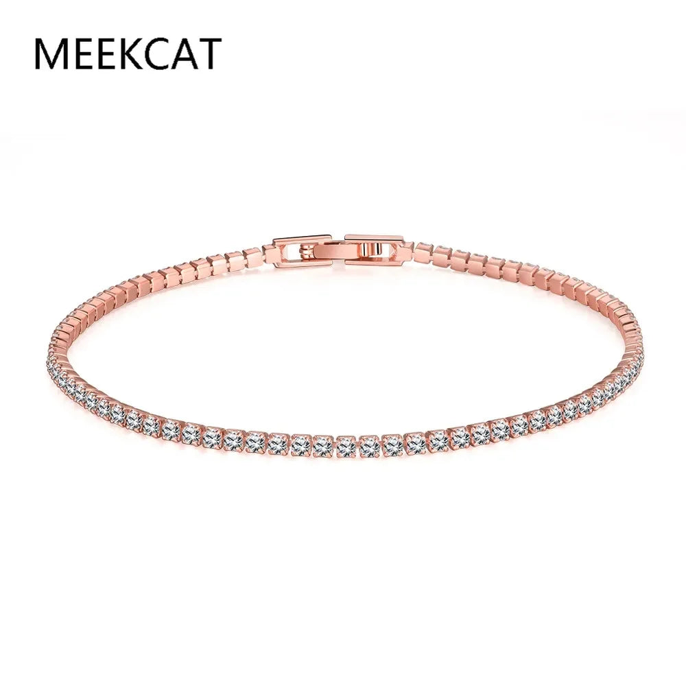 Double Row Moissanite Tennis Bracelet 3mm White Gold Plated Sterling Silver Lab Diamond with GRA Bracelet For Women Men Luxlife Brands