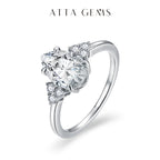 ATTAGEMS New Solid S925 Sliver 2.0ct Moissanite Rings for Women D VVS1 Pear Shape Diamond Engagement Wedding Fine Jewelry Gift Luxlife Brands