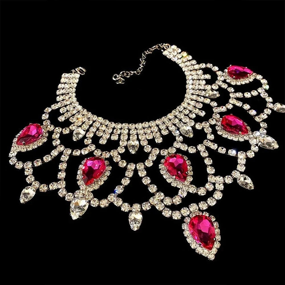 Rhinestone Water Drop Necklace