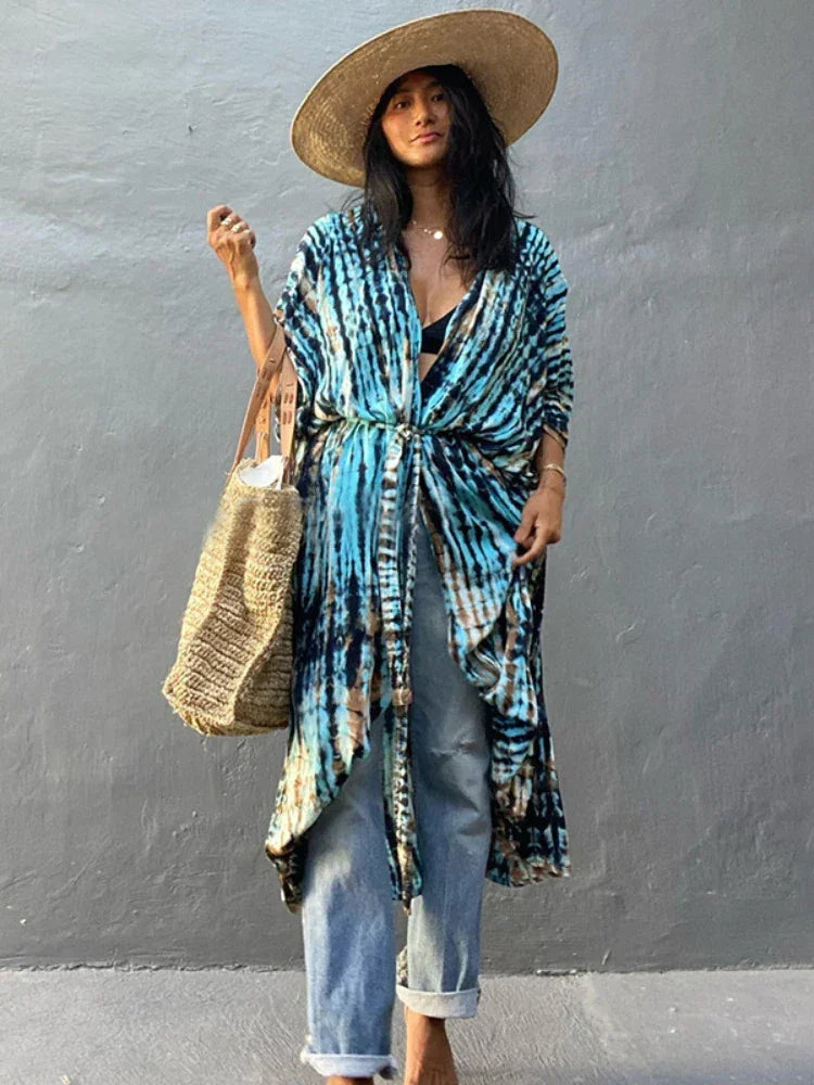Tie Dye Kimono Summer Dress Luxlife Brands