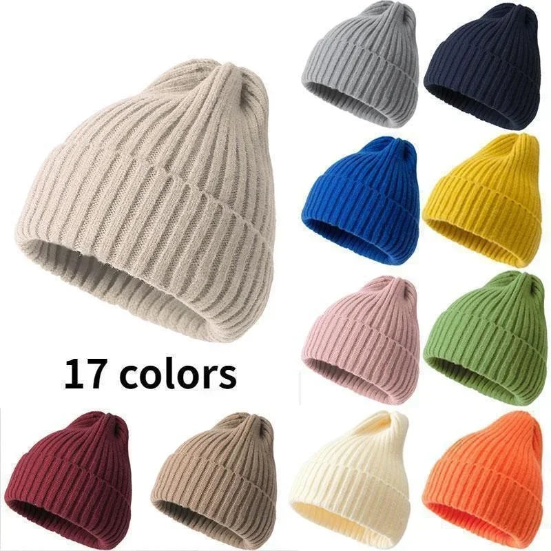 New Beanie Winter for Women Men Boys Girls Crochet  Hat Solid Color Unisex Autumn Knitted Beanies Caps Wild Accessories Luxlife Brands