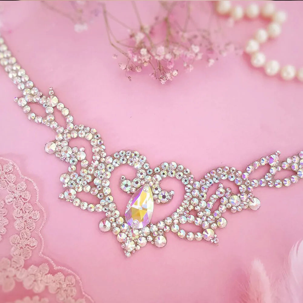 AB Rhinestone Heart Choker