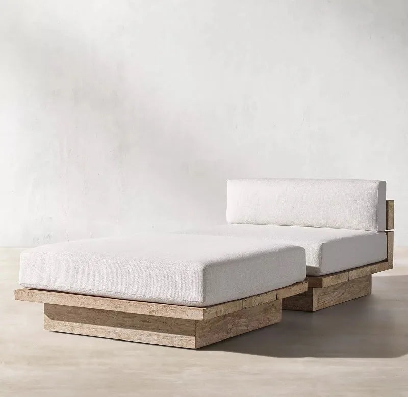 Outdoor Sofa, Creative Garden Courtyard Teak Furniture, Waterproof and Sun-proof, Outdoor Open-air Sofa Set