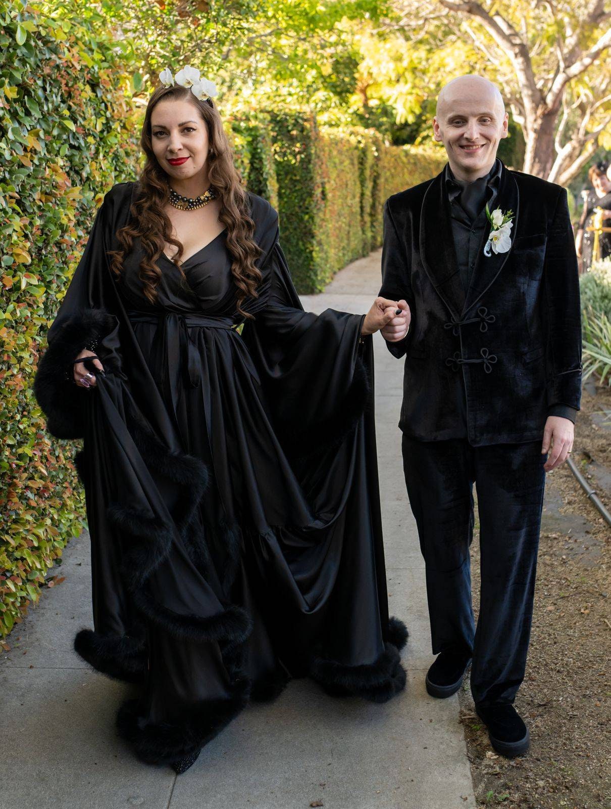 Silky Satin Feather Fringe Hem Long Robe (Victorian Style / Christmas Gift) SelenaHuanStudio