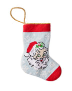 Vintage Santa Blue Bauble Stocking Smockingbird