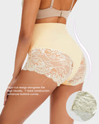 Smooth High-Waisted Sheer Lace Sculpting Brief (4 Pack) SheCurve