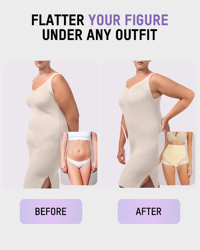 Smooth High-Waisted Sheer Lace Sculpting Brief (4 Pack) SheCurve