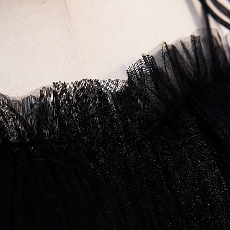 Spaghetti-straps Pleated bodice Ruffle Layered tutu soft tulle prom dress SelenaHuanStudio