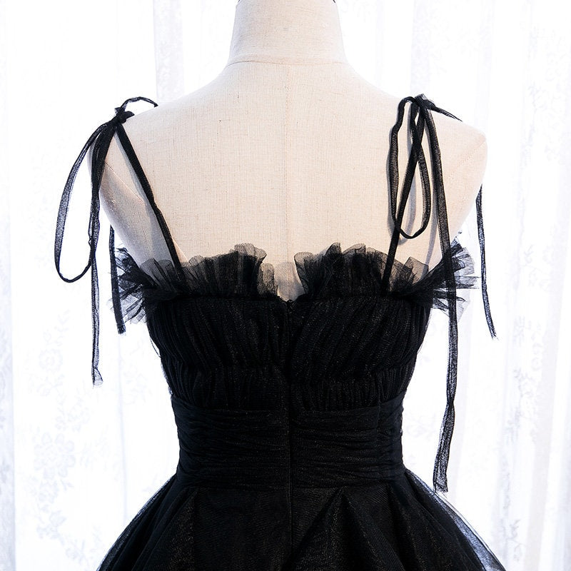 Spaghetti-straps Pleated bodice Ruffle Layered tutu soft tulle prom dress SelenaHuanStudio