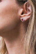 HALO ZIRCONIA ROUND EARRINGS Flying Tomato