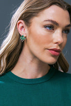 GREEN STARBURST FAN STUD EARRINGS Flying Tomato