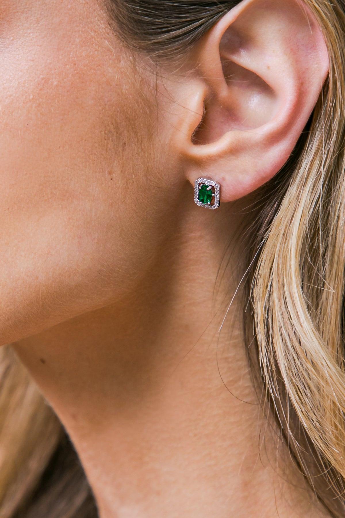HALO ZIRCONIA ROUND EARRINGS Flying Tomato
