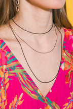 3 CHAIN LAYERD CHARM NECKLACE Flying Tomato