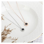 Number Titanium Steel Pendant Necklace Women's 18K Rose Gold Luxlife Brands