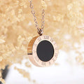 Number Titanium Steel Pendant Necklace Women's 18K Rose Gold Luxlife Brands