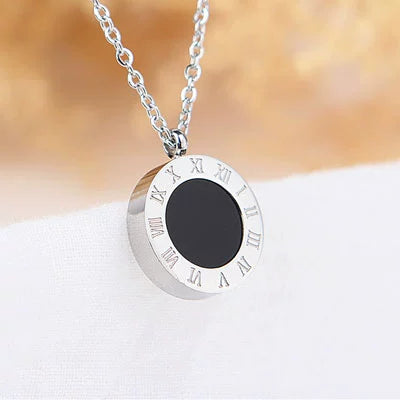 Number Titanium Steel Pendant Necklace Women's 18K Rose Gold Luxlife Brands