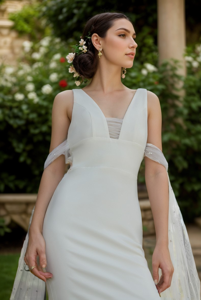 V-neck Low back wide straps Mermaid Satin wedding dress with beaded soft tulle ribbon SelenaHuanStudio