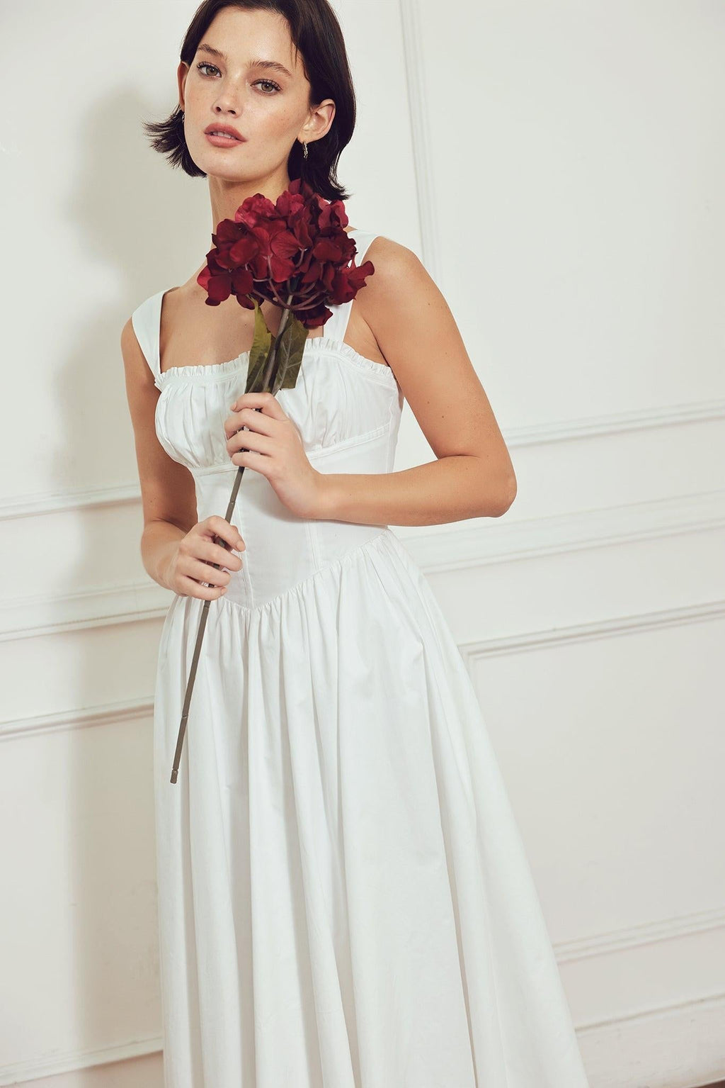 SWEETHEART SERENADE WOVEN MIDI DRESS Flying Tomato