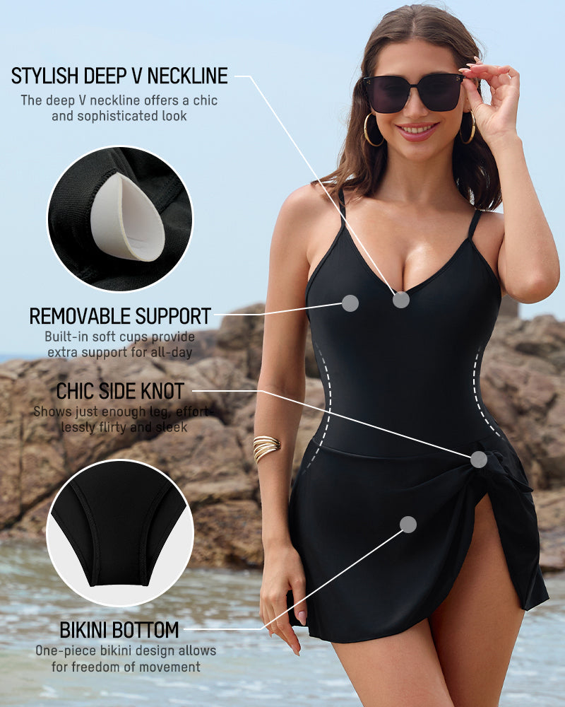 Women's Tummy Control Slim Fit Plus Size One Piece Swimsuit SheCurve