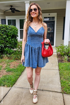 FOREVER FREE DENIM MINI DRESS Flying Tomato