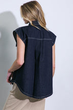 LET'S JUST RELAX DENIM TOP Flying Tomato