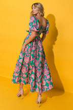 RUN TOWARDS LOVE POPLIN ANKLE DRESS Flying Tomato
