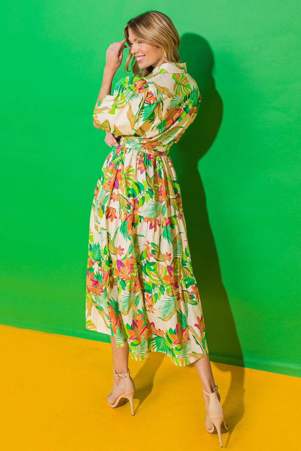 YOU KNOW ME SO WELL POPLIN MIDI SHIRT DRESS Flying Tomato