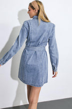 BE A LIGHT DENIM MINI DRESS Flying Tomato