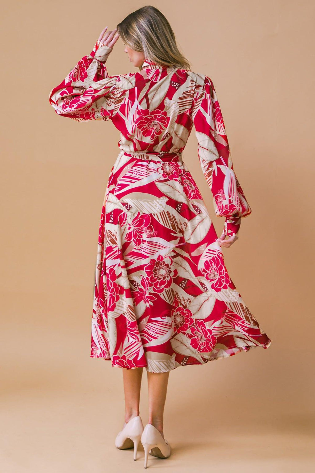 HEART OF WOVEN MIDI DRESS Flying Tomato