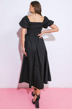 A PEACEFUL PLACE WOVEN MIDI DRESS Flying Tomato