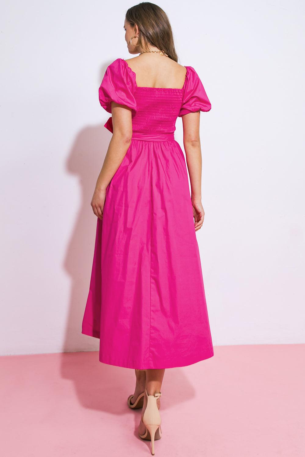 A PEACEFUL PLACE WOVEN MIDI DRESS Flying Tomato