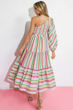 NO MATTER WHERE I GO WOVEN MIDI DRESS Flying Tomato