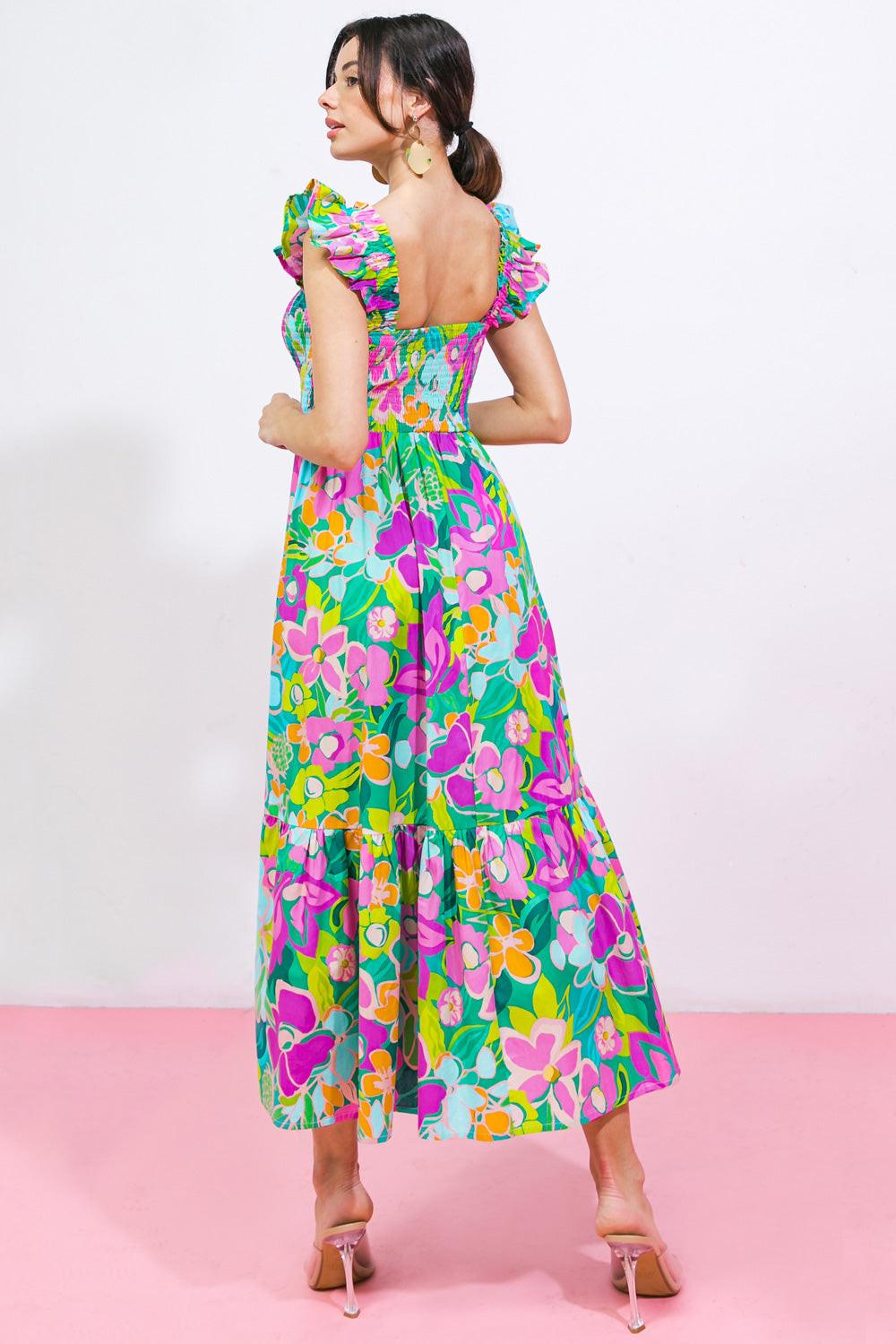 LOVE HAZE WOVEN MIDI DRESS Flying Tomato