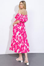 LOVE SCRIPT WOVEN MIDI DRESS Flying Tomato