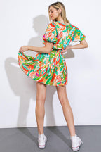 TIME TO START WOVEN MINI DRESS Flying Tomato