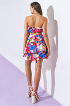 PARADISE PALMS WOVEN MINI DRESS Flying Tomato