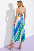 SENSE OF SERENITY WOVEN SATIN MIDI DRESS Flying Tomato