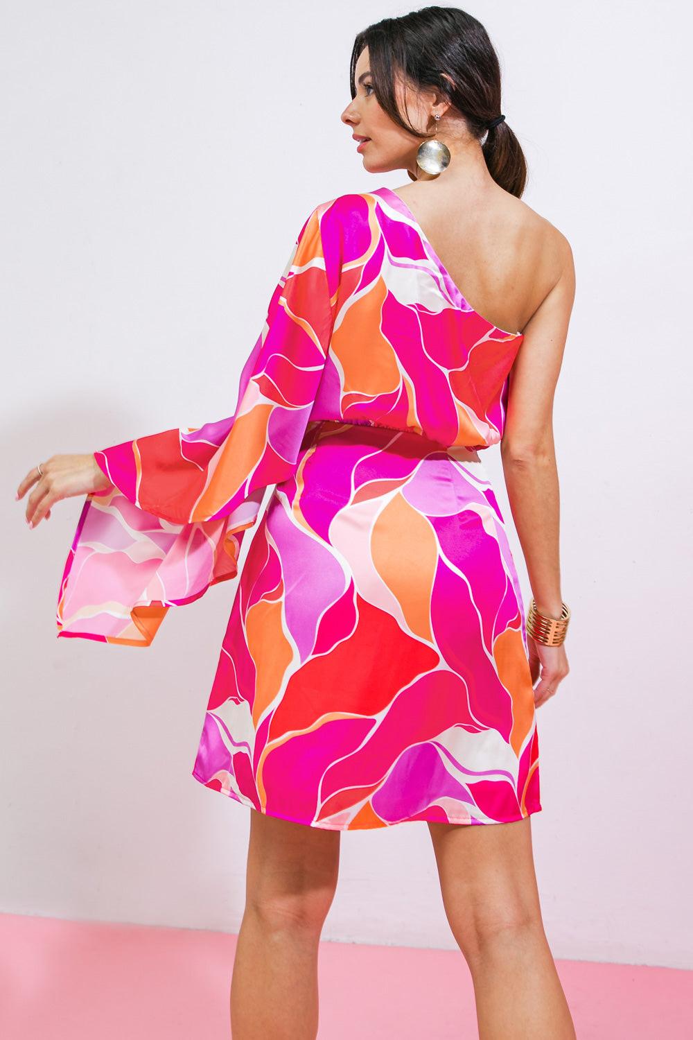 DESERT EXPRESS WOVEN SATIN MINI DRESS Flying Tomato