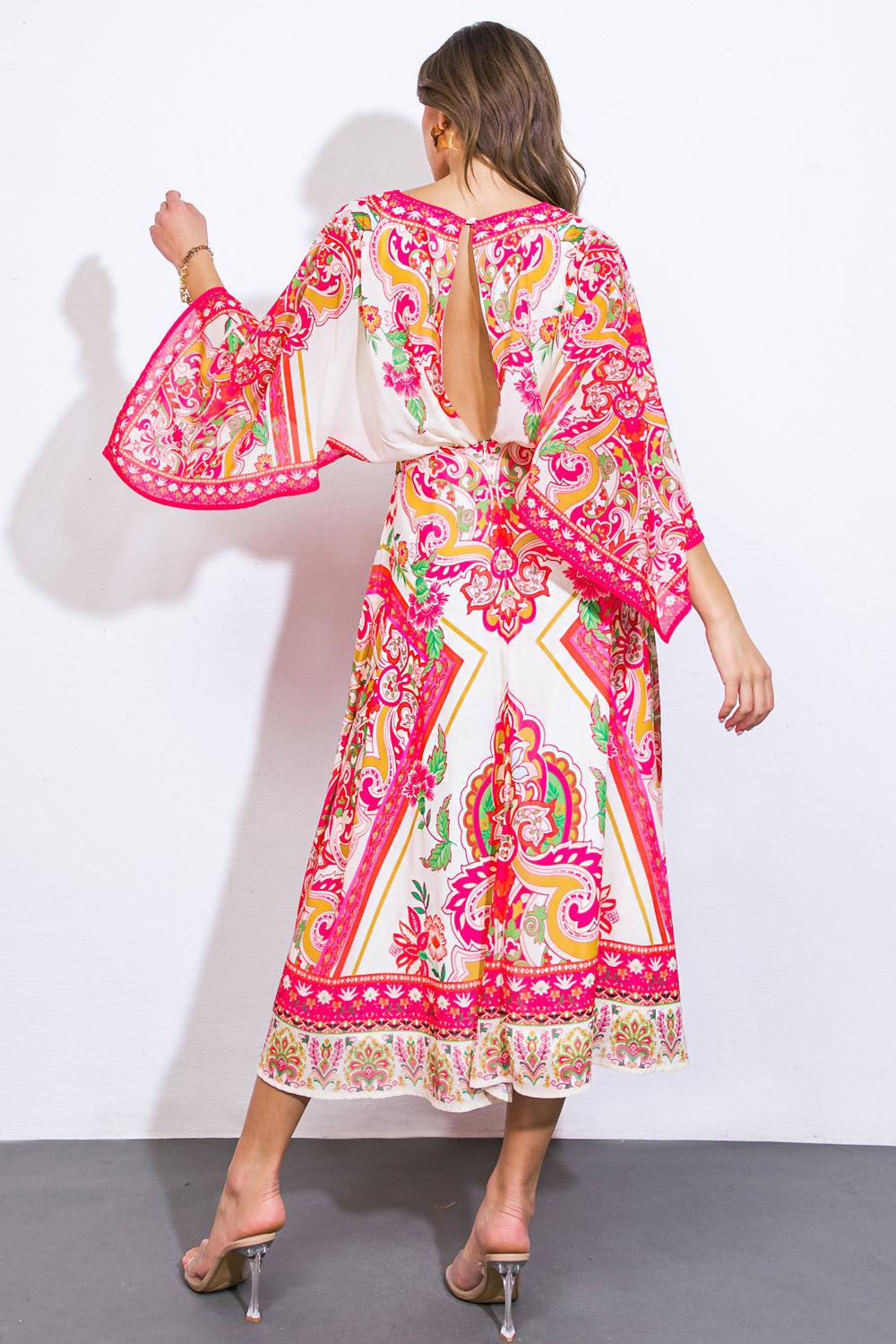 STUCK ON YOU WOVEN MIDI DRESS Flying Tomato