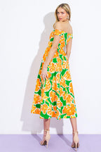 WHERE I WANT TO BE TWILL MIDI DRESS Flying Tomato