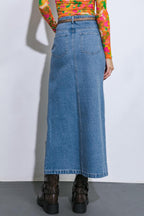 KEEP SHINING DENIM MIDI SKIRT Flying Tomato