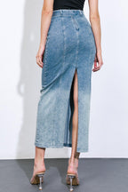 THE GRASS IS GREENER DENIM MIDI SKIRT Flying Tomato