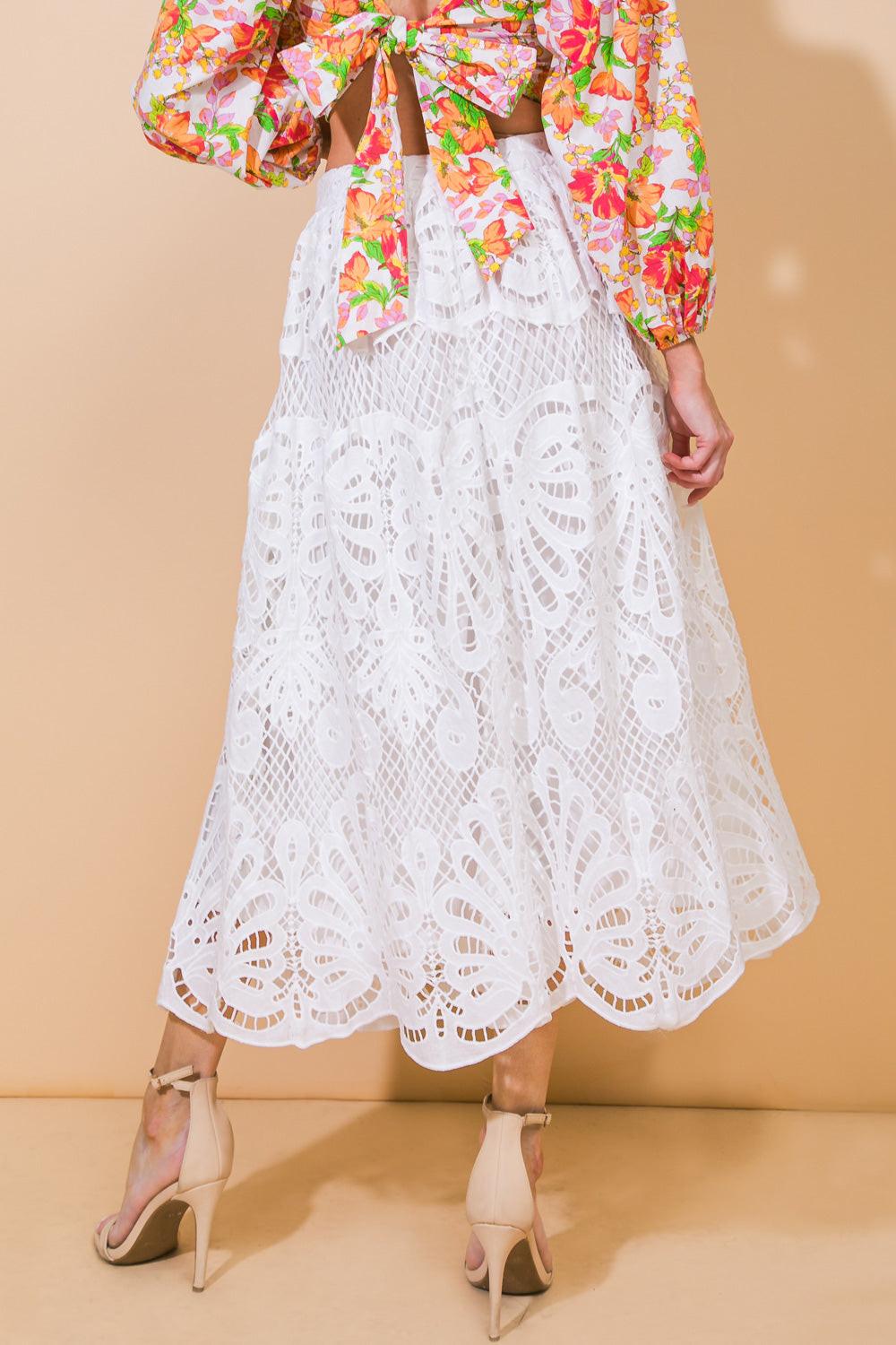 DREAMY NIGHTS WOVEN MIDI SKIRT Flying Tomato