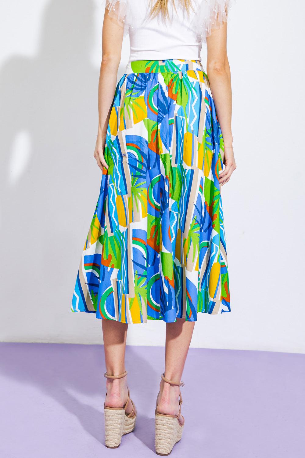 ARE WE THERE YET WOVEN MIDI SKIRT Flying Tomato